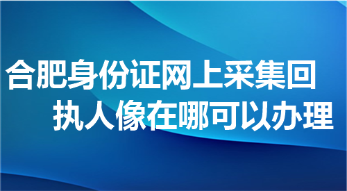 合肥是否网上采集回执人像在哪里可以办理