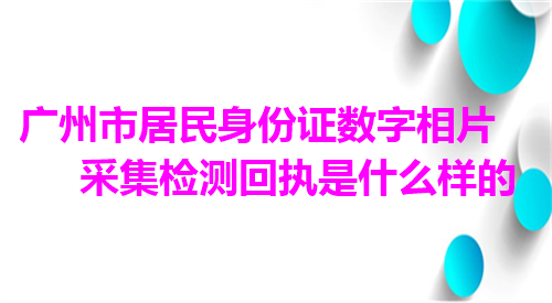 广州市居民身份证数字相片采集检测回执是什么样的