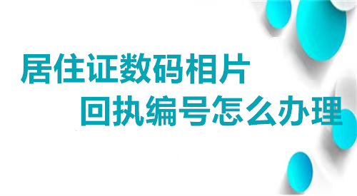 居住证数码相片回执编号怎么办理