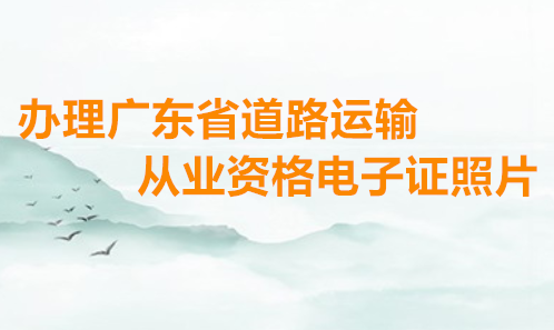 办理广东省道路运输从业资格证电子证照片