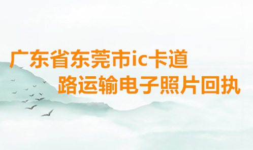 广东省东莞IC卡道路运输电子照片回执
