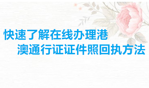 快速了解在线办理港澳台通行证证件照回执方法