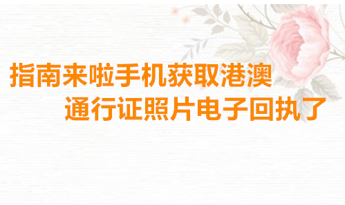 指南来啦手机获取港澳台通行证照片电子回执了