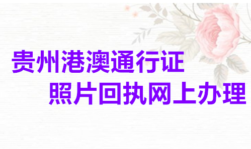 贵州港澳台通行证照片回执网上办理
