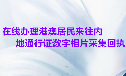 在线办理港澳台居民来往内地通行证数字相片采集回执