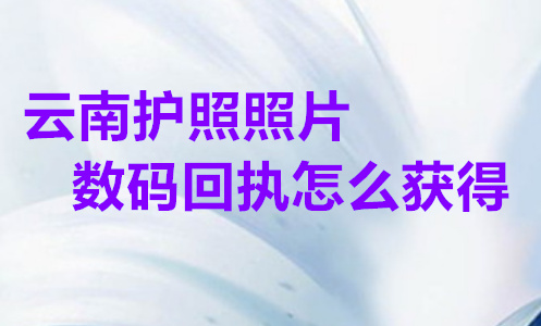 云南护照照片数码回执怎么获得？
