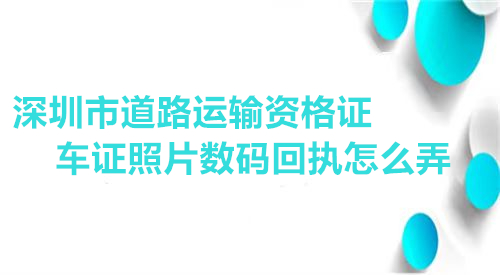 深圳市道路运输资格证车证照片数码回执怎么弄